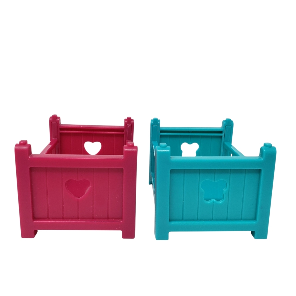 Li'l Woodzeez Babeez Baby Crib Bed Stackable Toy Set of 2